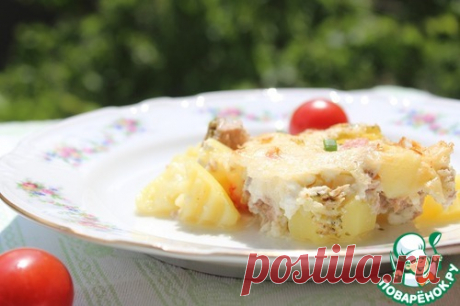 Картофельно-творожная запеканка с консервированным тунцом – кулинарный рецепт