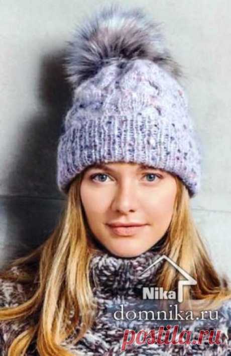 Связать зимнюю шапку спицами I женские шапки на зиму 2019