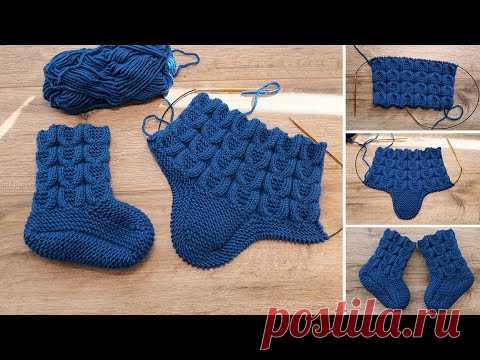 Детские следики «Подкова» спицами 🐴 Baby Slippers «Horseshoe» knitting pattern 🧲