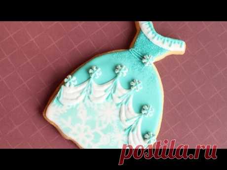 Winter Princess Dress cookies - Perfect Frozen themed party cookies