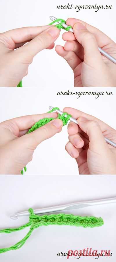 Как связать столбик без накида | Вязание крючком