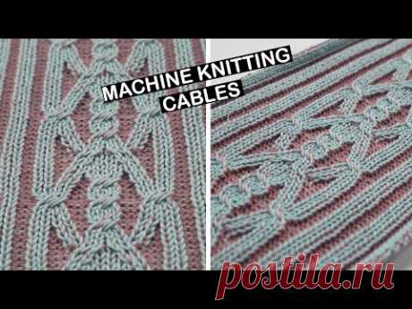 Machine knitting - Cable design idea. Knitting cables on a double bed knitting machine.
