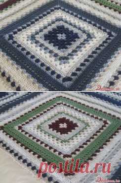 Гигантский бабушкин квадрат / Giant granny square free crochet pattern
