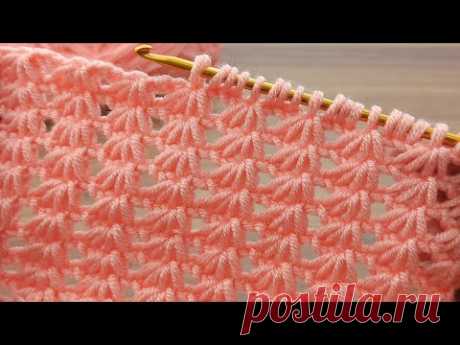 Fantastic👌💯 pink color  * Super Easy Tunisian Crochet Baby Blanket For Beginners online Tutorial