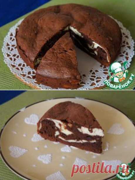 Шоколадно-творожный мраморный пирог - кулинарный рецепт