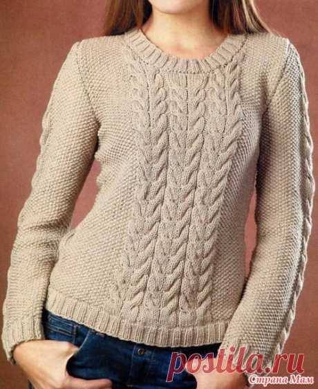 Пуловер спицами - большой размер - Вязание - Страна Мам