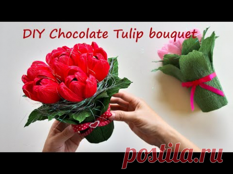 How To Make Chocolate Tulip Bouquet For Valentine’s Day / Paper Flower / Góc nhỏ Handmade