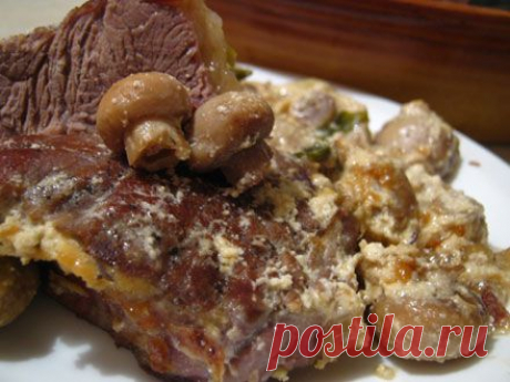 Мясо запеченное с грибами кулинарный рецепт с фото от Paragrams