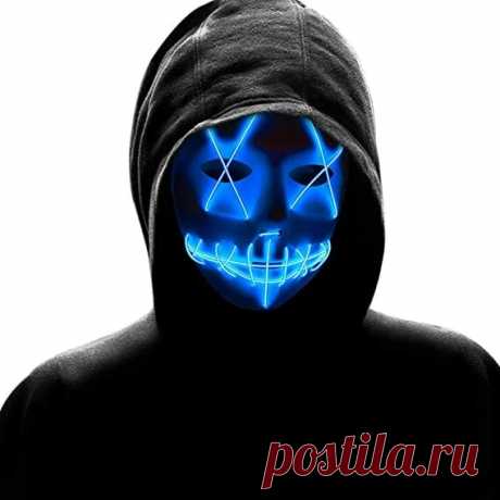 Cosplay led light up mask scary purge costume mask for halloween festival party Sale - Banggood.com