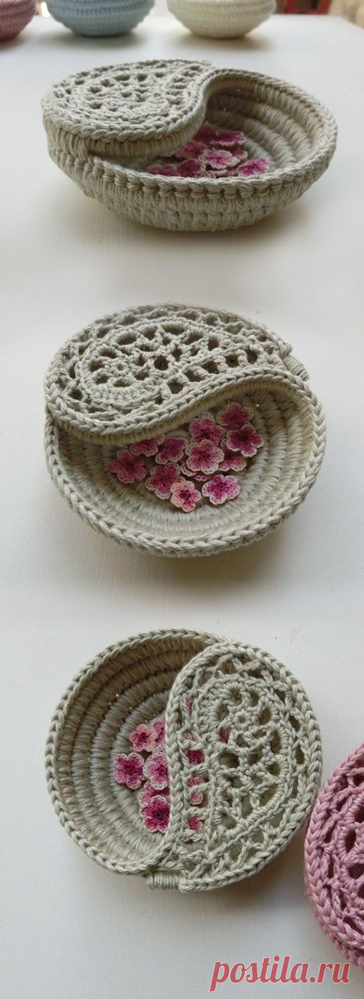 (1) CROCHET PATTERN - 4" yin yang jewelry dish, Crochet basket photo tutorial. Ring bearer pillow alternative. gift ideas for her