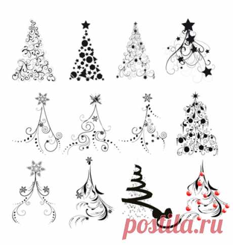 Christmas tree designs vector by lindwa - Image #307621 - VectorStock