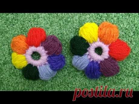 Вязание крючком для начинающих простых цветочов/ crochet flovers| ВЯЗАНЫЕ ЦВЕТЫ