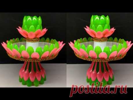 Kreasi Wadah dan Vas Bunga Dari Sendok Plastik || Flower Vase From Plastic Spoon Craft ideas
