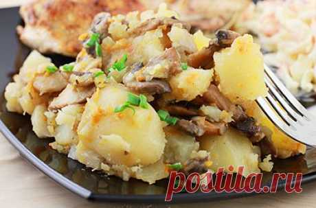 Рецепт: Картошка тушеная с грибами в мультиварке - пошаговый фото рецепт приготовления