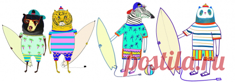 surfing art, surfing illustration, childrens illustrator, art for kids, childrens wall decor, artist, surf decor, design, logo, book illustrator, editorial, animal art - Ashley Percival Illustration