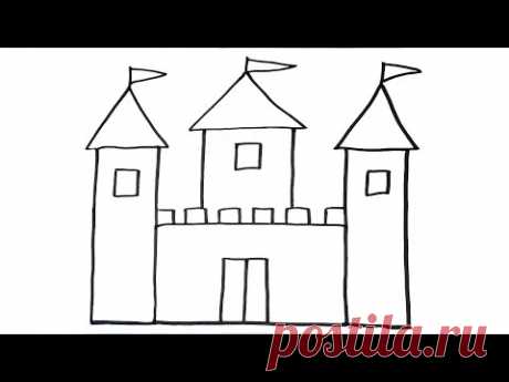 How To Draw a Castle - VERY EASY For Kids