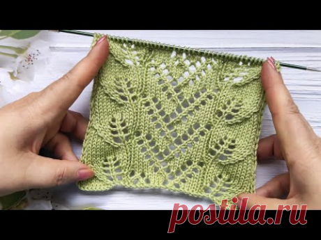 Lace Leaf Knit Stitch | Ajour-Blattmuster stricken | Punto Hojas Caladas| Point de Feuilles Ajourées