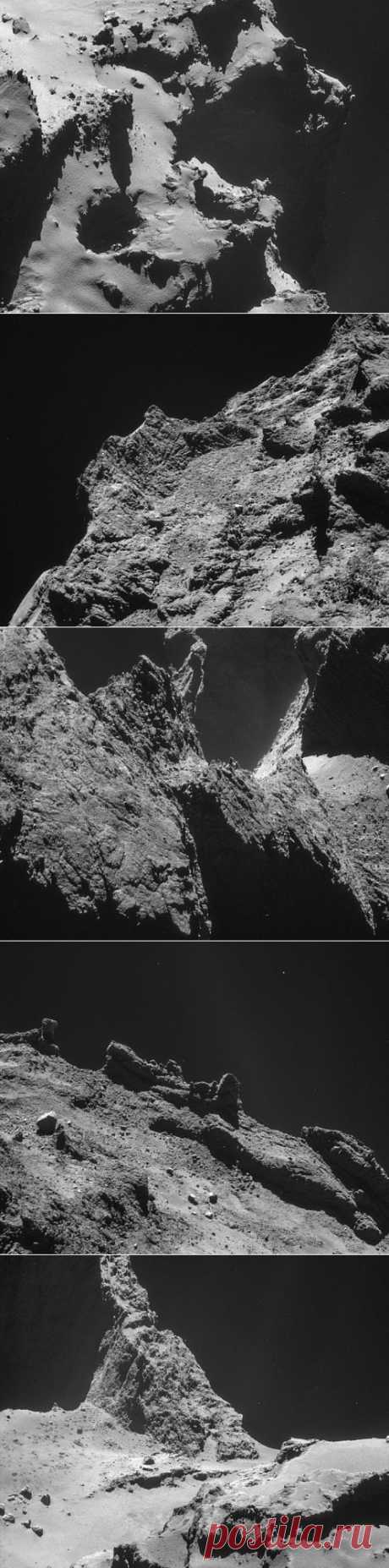 Rosetta сняла комету с очень близкого расстояния.Европейское космическое агентство обнародовало наиболее удачные ранее не публиковавшиеся снимки кометы 67P/Чурюмова-Герасименко, сделанные аппаратом Rosetta во второй половине октября с расстояния менее 10 километров.
