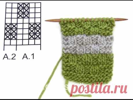 DROPS Knitting Tutorial: Knitted cloths with stripes and textured pattern.