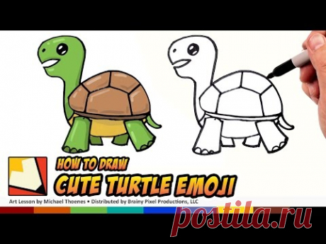 How to Draw Emoji Animals -  Turtle - Easy to Draw Turtle Step by Step for Beginners | BP