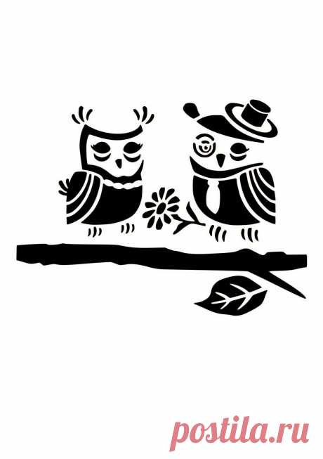 Owls Couple Kids Art Craft Reusable Stencil Decor Size A 5 4 3 / BIG SIZES /344 | eBay