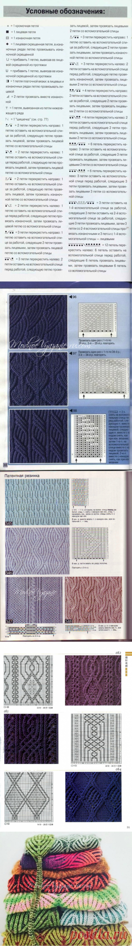 Схемы узоров в технике бриош - Модное вязание