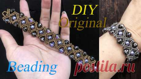 DIY|How to perfectly combine pearls and crystals into a double-sided bracelet|Origina|Beads tutorial If you like my videos, please feel free to subscribe. If there are any flaws in your work, please give me suggestions. I will take every suggestion seriously...