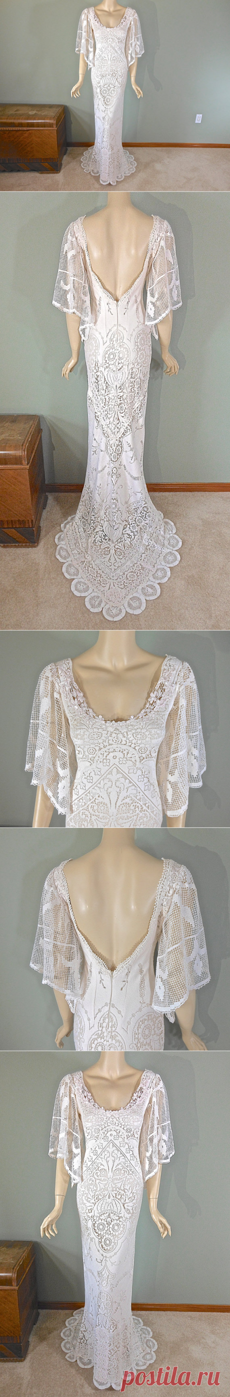 Vintage Inspired wedding dress Bohemian wedding от MuseyClothing