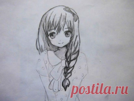 Как нарисовать аниме девушку карандашом поэтапно: тело в полный рост, лицо, глаза и волосы (39 картинок) ⭐ Забавник
