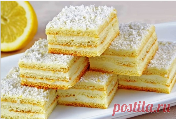 Вкуснейший лимонный пирог Коржи тают во рту, крем – нежный и ароматный – настоящее наслаждение!