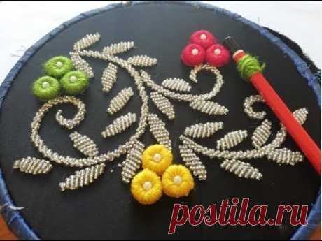 hand embroidry:ring embroidery with beads.