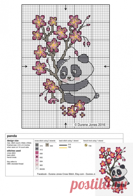 схема вышивки крестом
panda