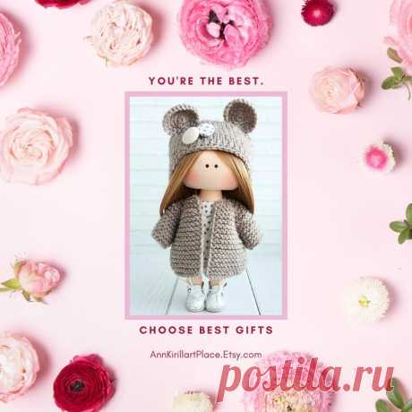 Fabric Rag Doll Textile Art Doll Girl Gift Idea Motherday | Etsy