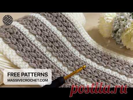 VERY EASY Crochet Pattern for Beginners! 👍 ❤️ FASCINATING Crochet Stitch for Blankets and Bags