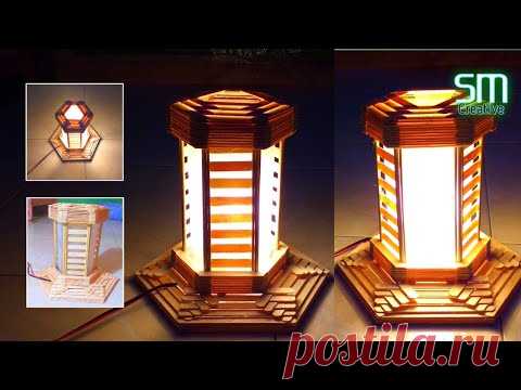 DIY || Cara membuat lampu tidur dari stik es krim