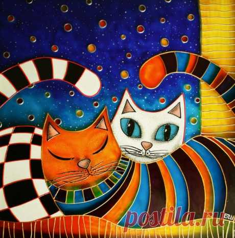 love cats painting cat couple painting pet painting cats original painting painted glass by BellboardArt on Etsy