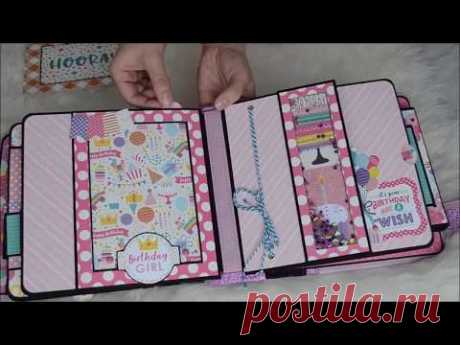 Pop up альбом Happy Birthday Girl/pop up page/DIY pop up book/birthday card ideas/paper crafts diy