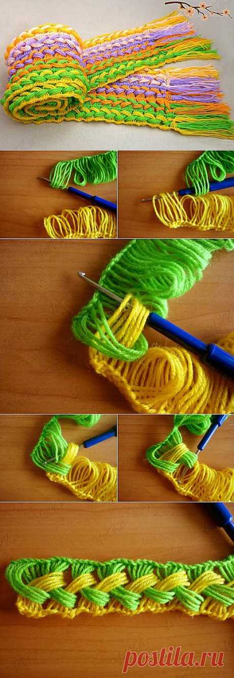 Шарфик на линейке крючком | My Hobby Book: Вязание и вышивкаMy Hobby Book: Вязание и вышивка