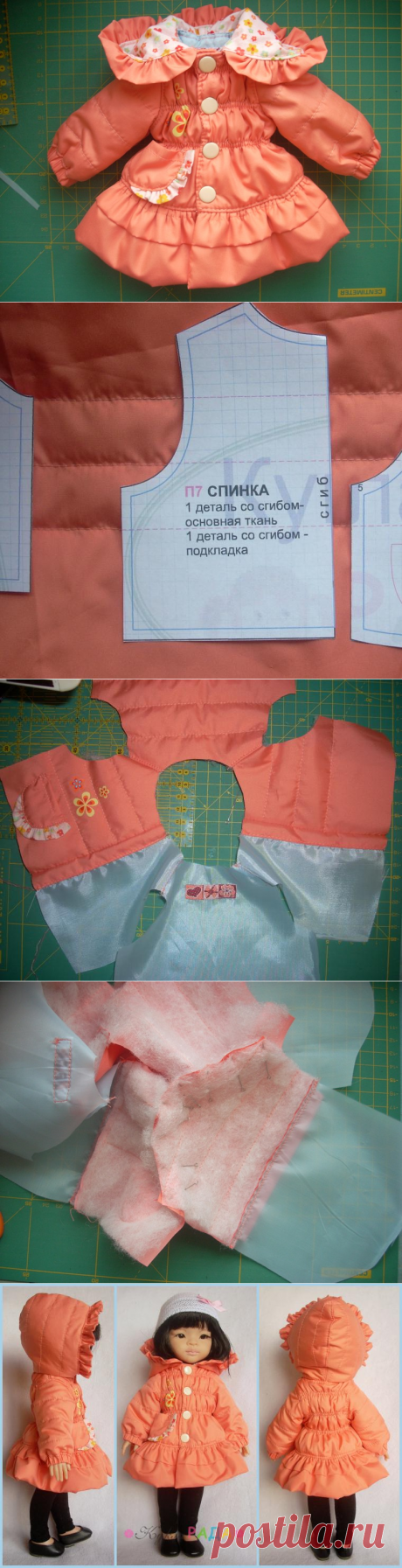 Процесс пошива курточки для куклы 32 см. Выкройка П7 - Ярмарка Мастеров - ручная работа, handmade
