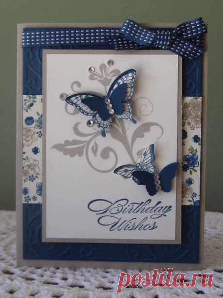 Stampin' Up Handmade Greeting Card: Butterfly Birthday Wishes