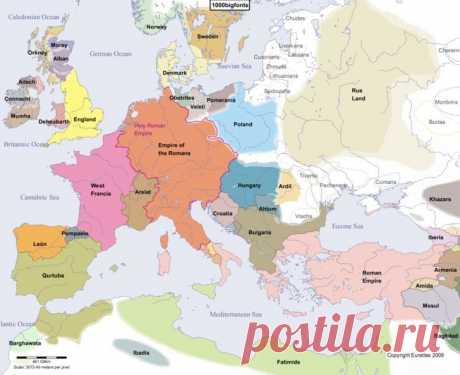 Europe Main Map at the Beginning of the Year 1000  |  Pinterest: инструмент для поиска и хранения интересных идей