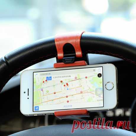 Универсальный рулевого колеса автомобиля мобильного телефона держатель, Кронштейн для iPhone 4S 5 6 плюс Samsung Galaxy S4 S5 S6 примечание 3 4 смартфонов GPS купить на AliExpress