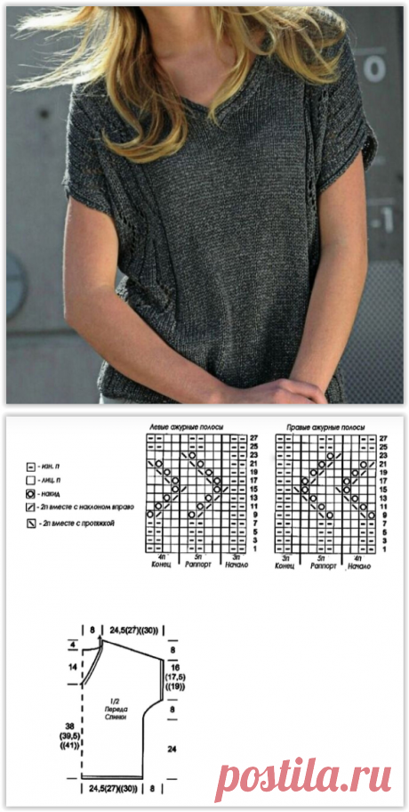5 моделей с коротким рукавом на весну - описание и схемы вязания спицами!