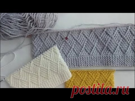Как связать узор спицами ромбы