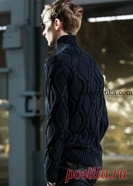 Мужской свитер с косами схема. Узор для мужского свитера спицами