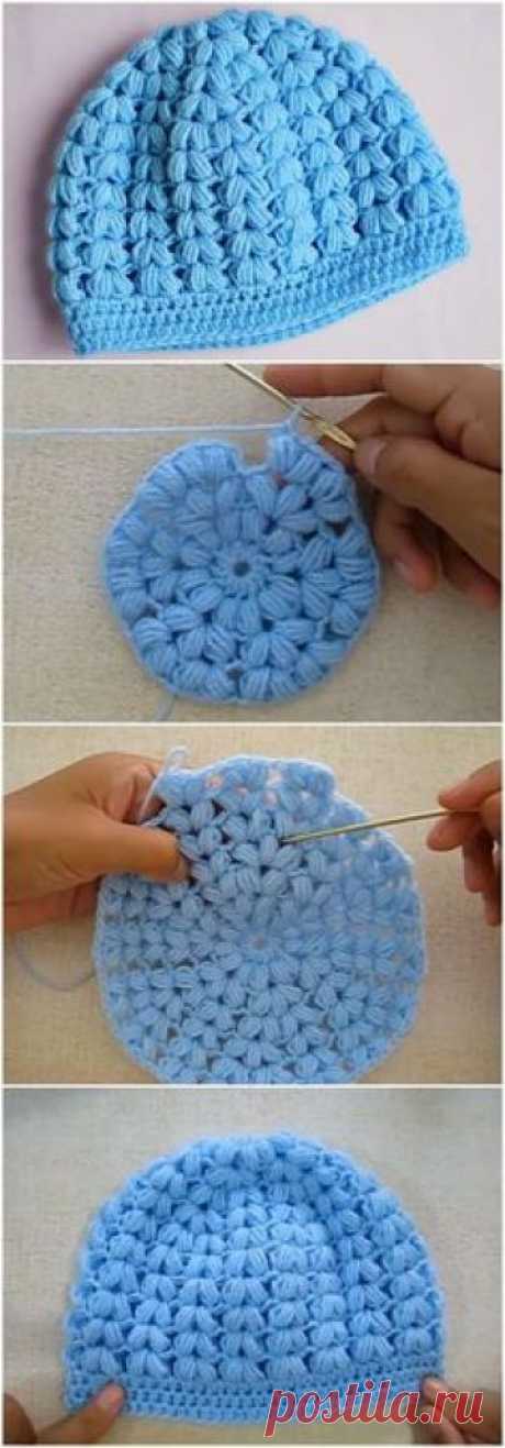 Crochet Puff Stitch Beanie Hat Free Pattern [Video]