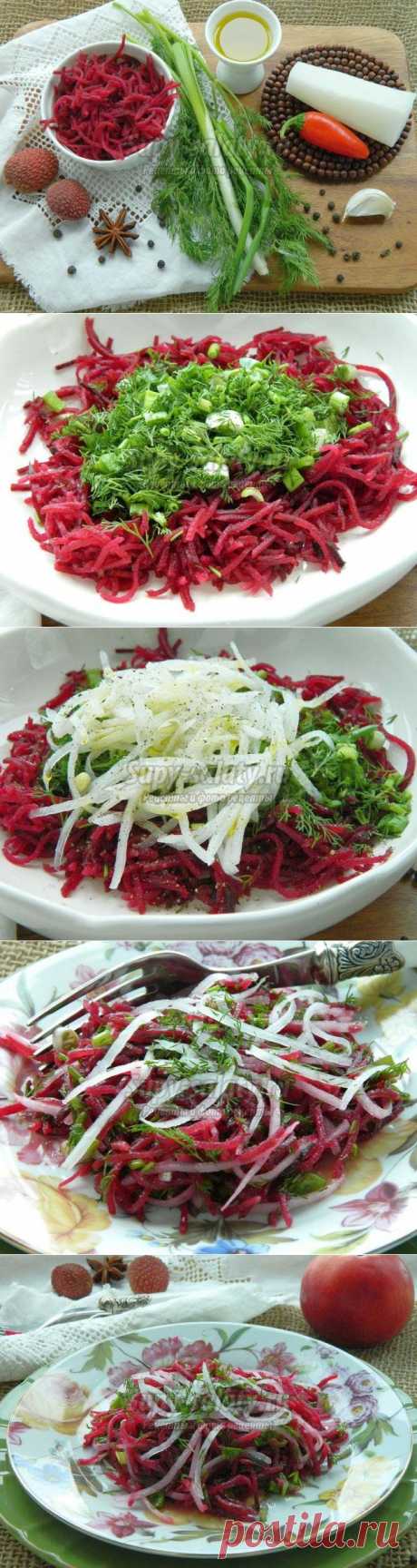 Диетический салат из свеклы и белой редьки дайкон. Рецепт с пошаговыми фото