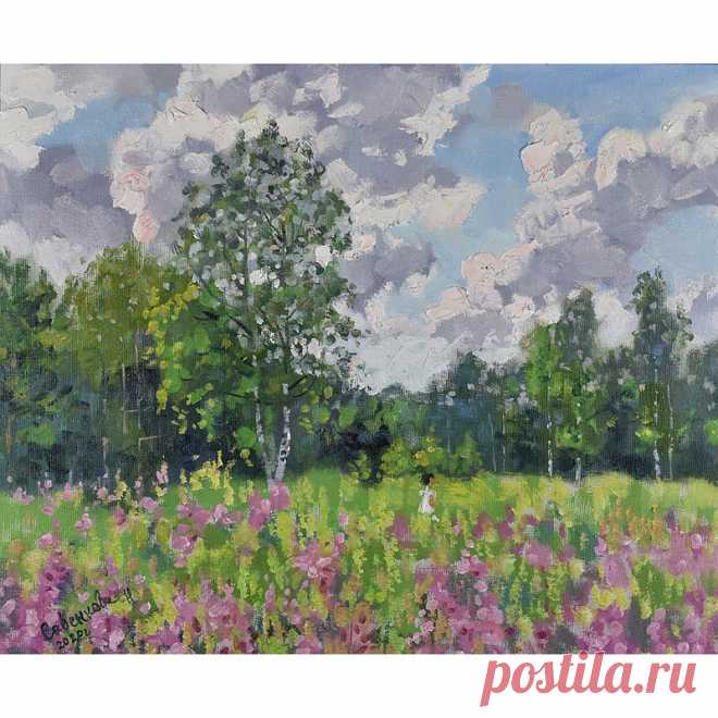 与自然绘画 Nature Painting Landscape 油畫原作 Original Art Fireweed Summer Artwork Canvas - Shop ArtDivyaGallery Posters - Pinkoi 与自然绘画 Nature Painting Landscape 油畫原作 Original Art Fireweed Summer Artwork Canvas Oil Impression Impasto Art by Natalya Savenkova 40 x 50 cm. (16 x 20 inches) Medium: canvas, oil. Style: Modern, Impressionist, Impasto. The painting is covered with a protective layer of professional varnish. It is painted on a stretched linen canvas. with professional paints.