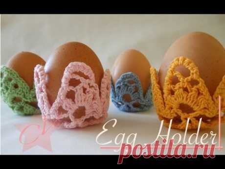 Crochet Easter Egg Holder - Part 1 - Video Tutorial (left-handed) Ready for Easter this crochet egg holder will make a nice addition to your table. Follow these crochet instructions to make a decorative Easter egg display.F...