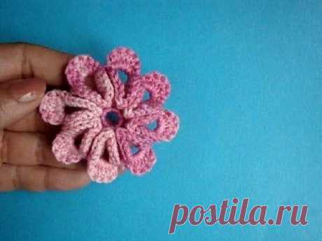 Вязаные крючком цветы Урок 32 Crochet flower pattern